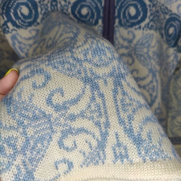 Icewear Wool Knit Paisley Swirl Print Full Zip Sweater - Picture 5 of 11